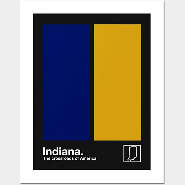 Indiana State Flag  // Original Minimalist Artwork Poster Design Wall Art by DankFutura